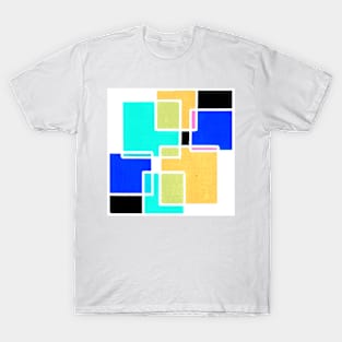 Inverted Blue Green Yellow Pink Geometric Abstract Painting I T-Shirt